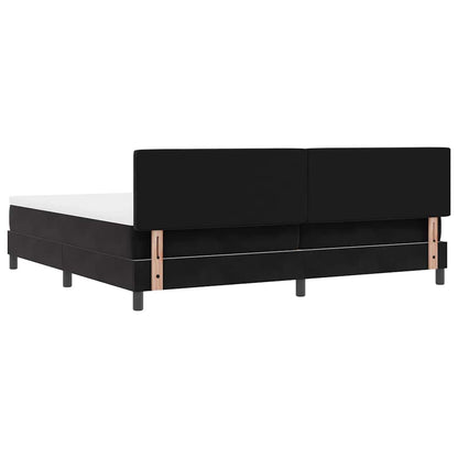 Postel S Boxspringem S Čelo Černá 200 X 200 Cm Samet