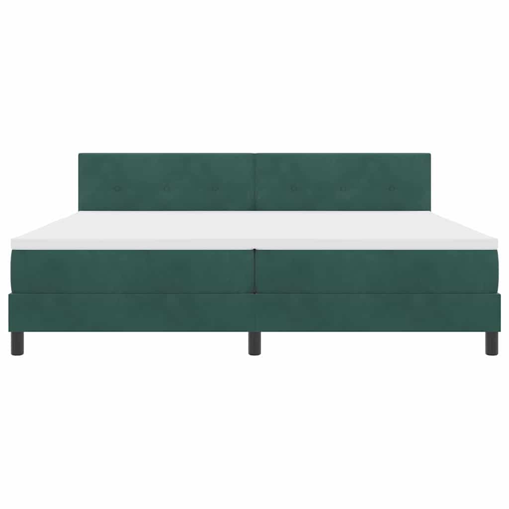 Postel S Boxspringem S Čelo Tmavě Zelená 200 X 200 Cm Samet