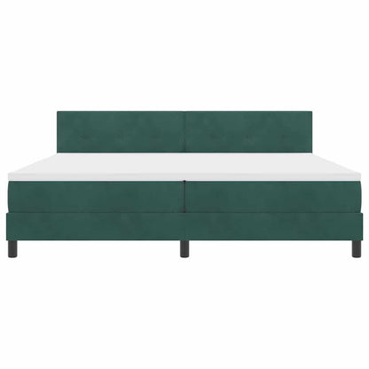 Postel S Boxspringem S Čelo Tmavě Zelená 200 X 200 Cm Samet