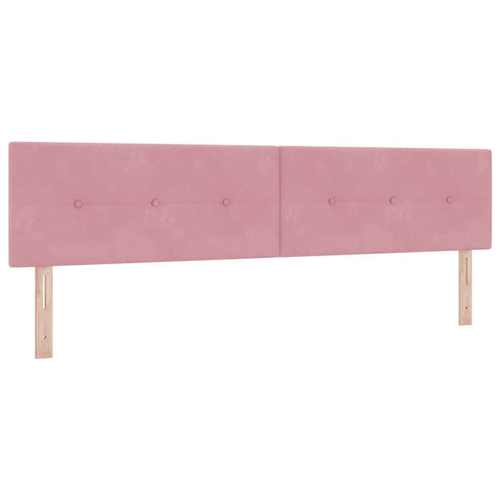 Postel S Boxspringem S Čelo Růžová 200 X 200 Cm Samet