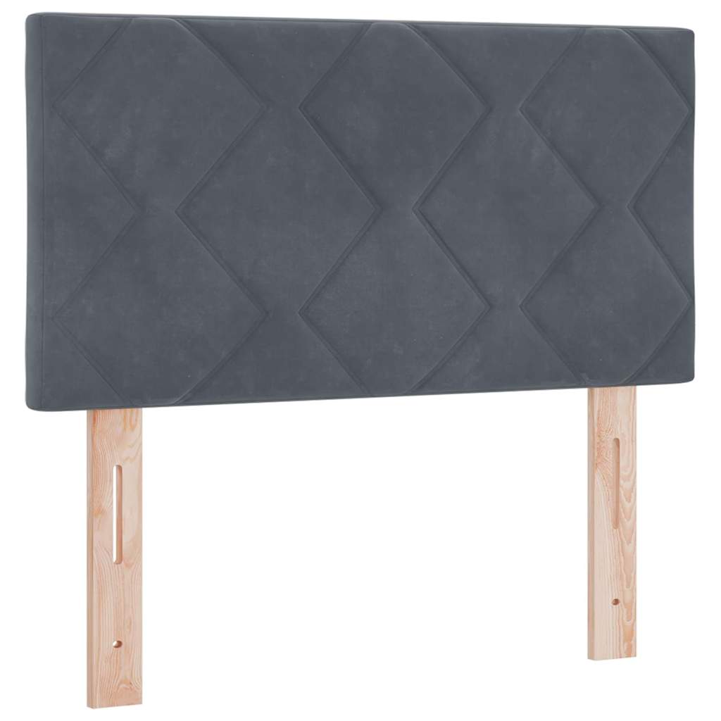 Postel S Boxspringem S Čelo Tmavě Šedá 80 X 200 Cm Samet