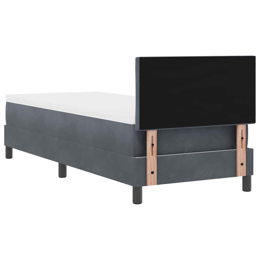 Postel S Boxspringem S Čelo Tmavě Šedá 80 X 200 Cm Samet