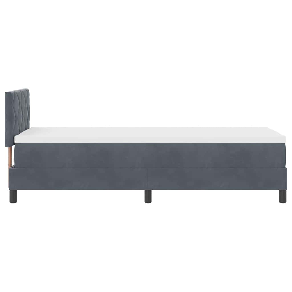 Postel S Boxspringem S Čelo Tmavě Šedá 80 X 200 Cm Samet
