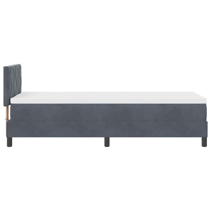Postel S Boxspringem S Čelo Tmavě Šedá 80 X 200 Cm Samet