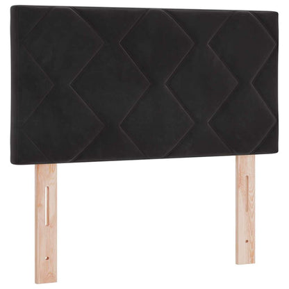 Postel S Boxspringem S Polštářem S Čelo Černá 80 X 200 Cm Samet