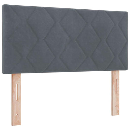 Postel S Boxspringem S Čelo Tmavě Šedá 90 X 190 Cm Samet