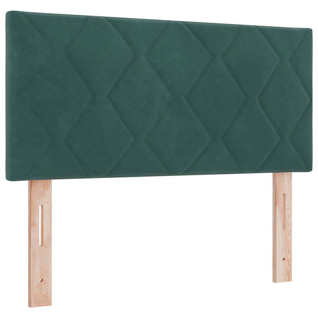 Postel S Boxspringem S Čelo Tmavě Zelená 90 X 190 Cm Samet