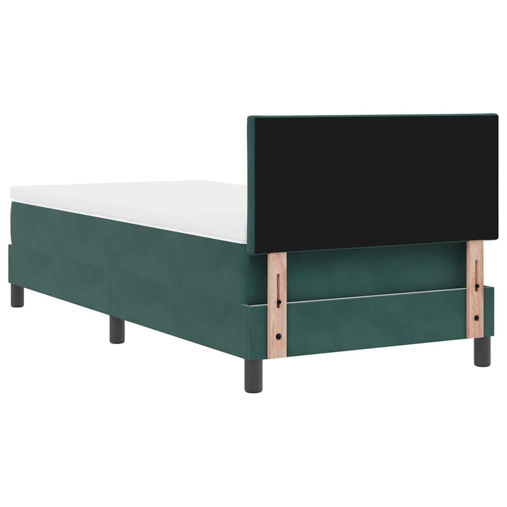Postel S Boxspringem S Čelo Tmavě Zelená 90 X 190 Cm Samet