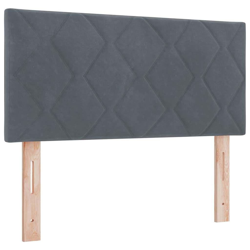 Postel S Boxspringem S Čelo Tmavě Šedá 90 X 200 Cm Samet