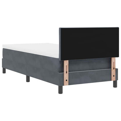 Postel S Boxspringem S Čelo Tmavě Šedá 90 X 200 Cm Samet