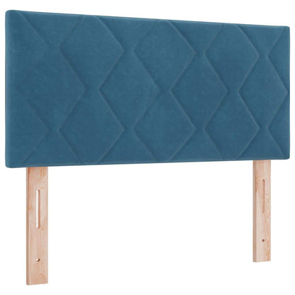 Postel S Boxspringem S Čelo Tmavě Modrá 90 X 200 Cm Samet