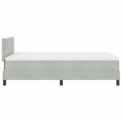 Postel S Boxspringem S Čelo Světle Šedá 120 X 190 Cm Samet