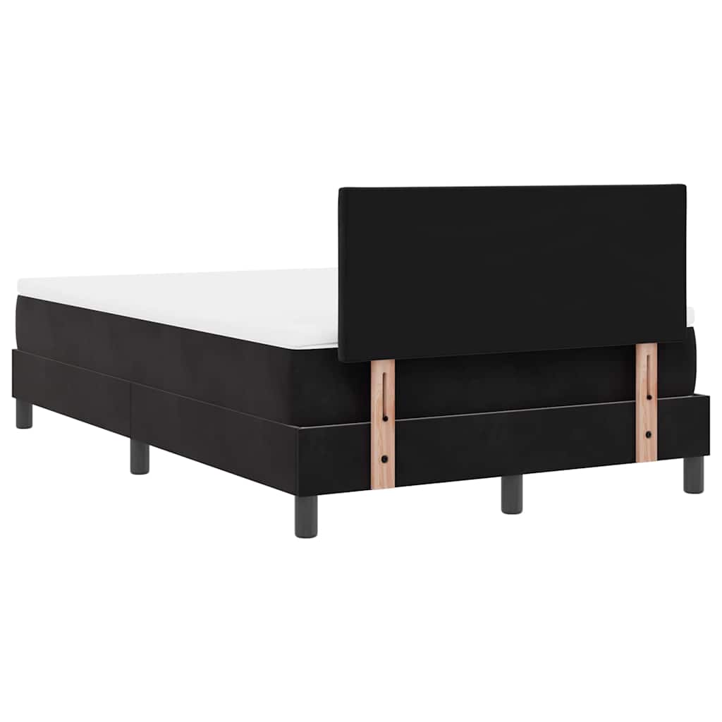 Postel S Boxspringem S Čelo Černá 120 X 190 Cm Samet