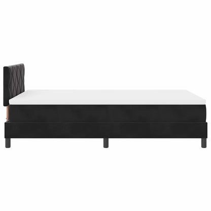 Postel S Boxspringem S Čelo Černá 120 X 190 Cm Samet