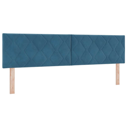 Postel S Boxspringem S Čelo Tmavě Modrá 180 X 200 Cm Samet