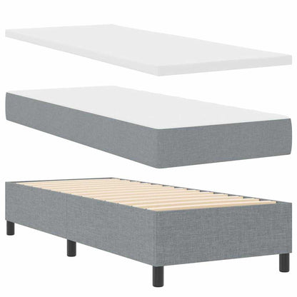 Postel S Boxspringem S Matrací Světle Šedá 80 X 200 Cm Textil