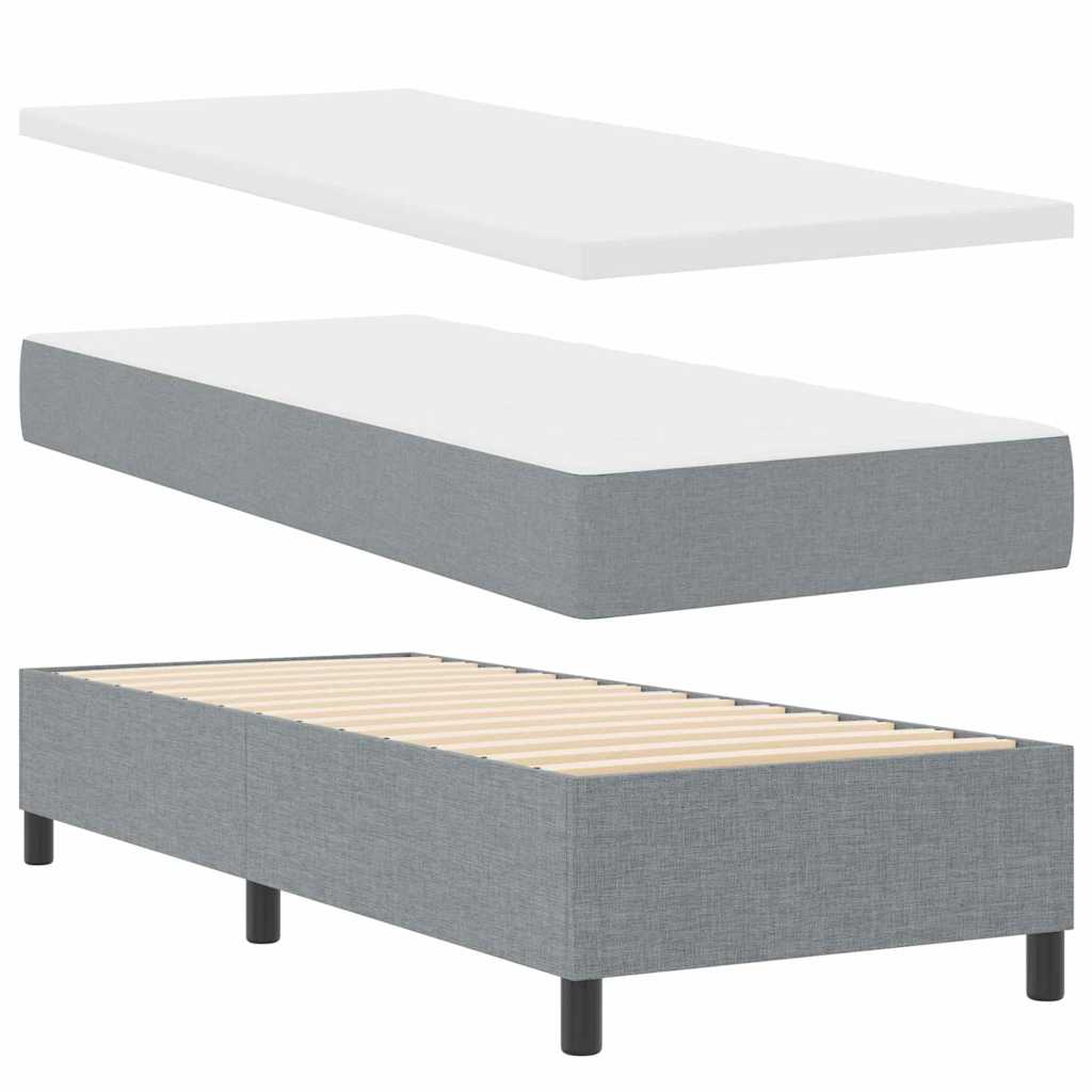 Postel S Boxspringem S Matrací Světle Šedá 100 X 200 Cm Textil
