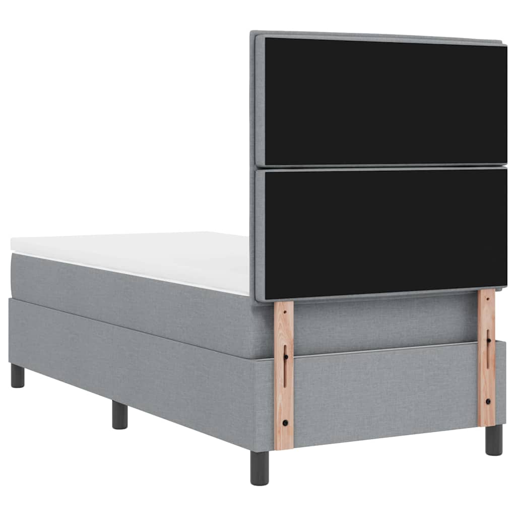 Postel S Boxspringem S Matrací Světle Šedá 100 X 200 Cm Textil