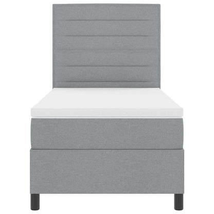 Postel S Boxspringem S Matrací Světle Šedá 100 X 200 Cm Textil