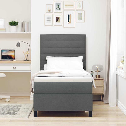 Postel S Boxspringem S Matrací Tmavě Šedá 100 X 200 Cm Textil
