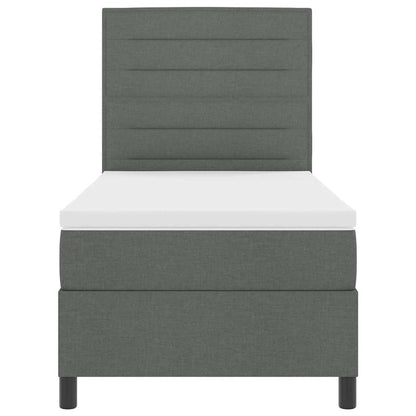 Postel S Boxspringem S Matrací Tmavě Šedá 100 X 200 Cm Textil