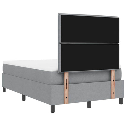Postel S Boxspringem S Matrací Světle Šedá 120 X 190 Cm Textil