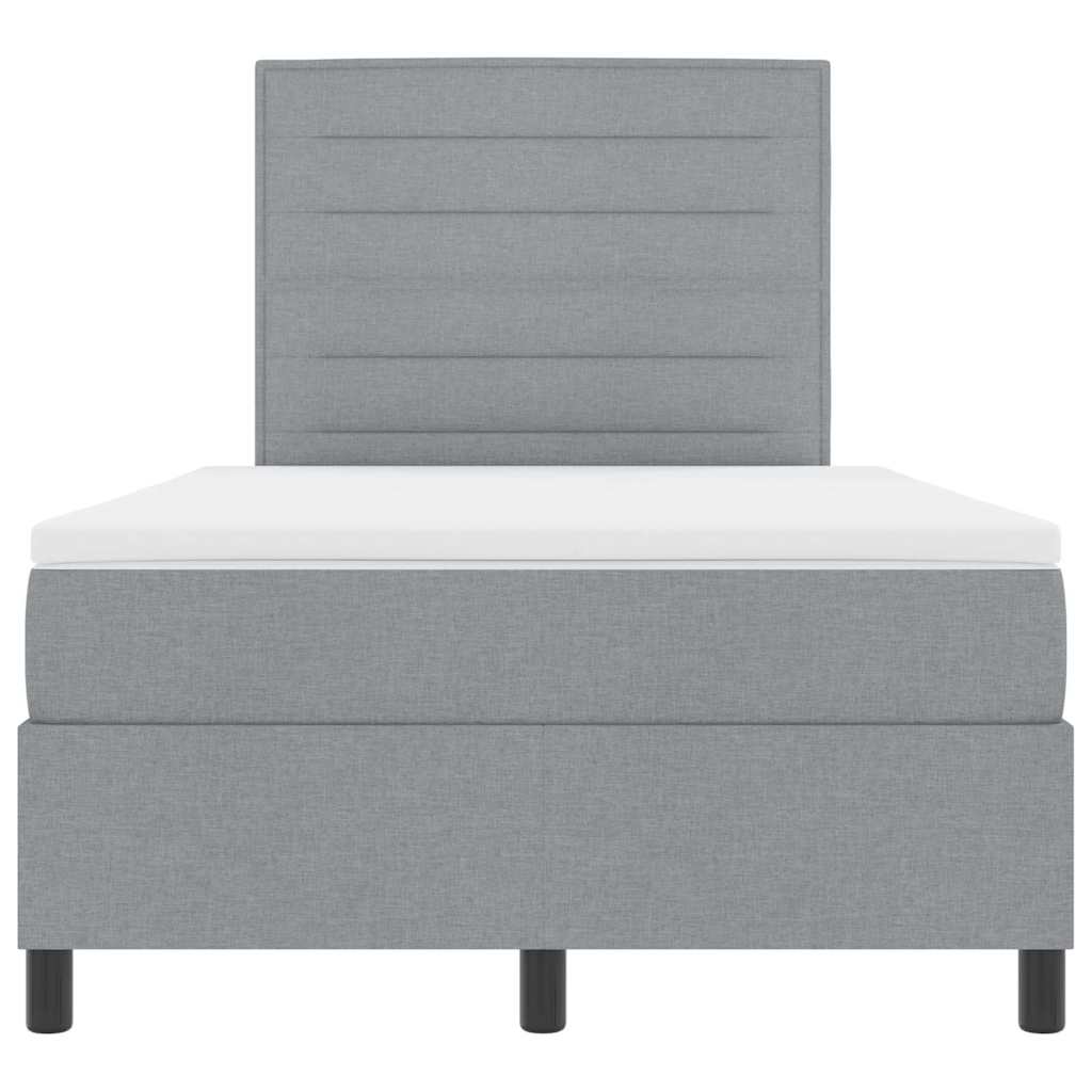 Postel S Boxspringem S Matrací Světle Šedá 120 X 190 Cm Textil