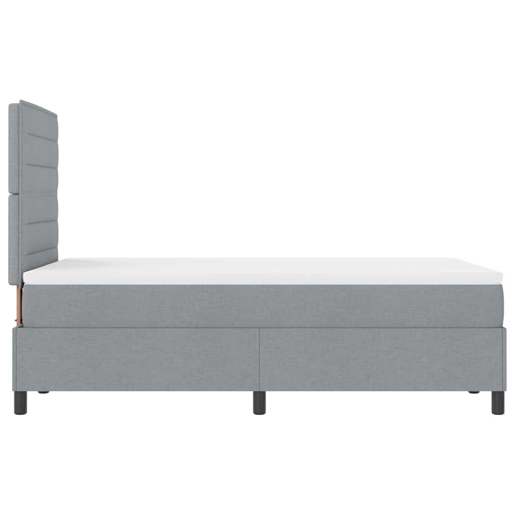 Postel S Boxspringem S Matrací Světle Šedá 120 X 190 Cm Textil