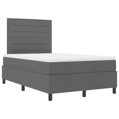 Postel S Boxspringem S Matrací Tmavě Šedá 120 X 190 Cm Textil