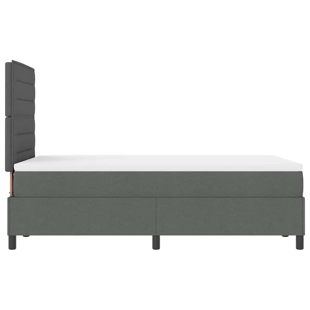 Postel S Boxspringem S Matrací Tmavě Šedá 120 X 190 Cm Textil