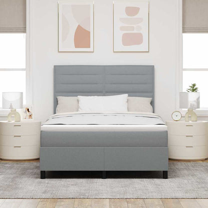 Postel S Boxspringem S Matrací Světle Šedá 140 X 190 Cm Textil