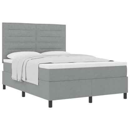 Postel S Boxspringem S Matrací Světle Šedá 140 X 190 Cm Textil