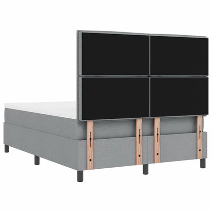 Postel S Boxspringem S Matrací Světle Šedá 140 X 190 Cm Textil