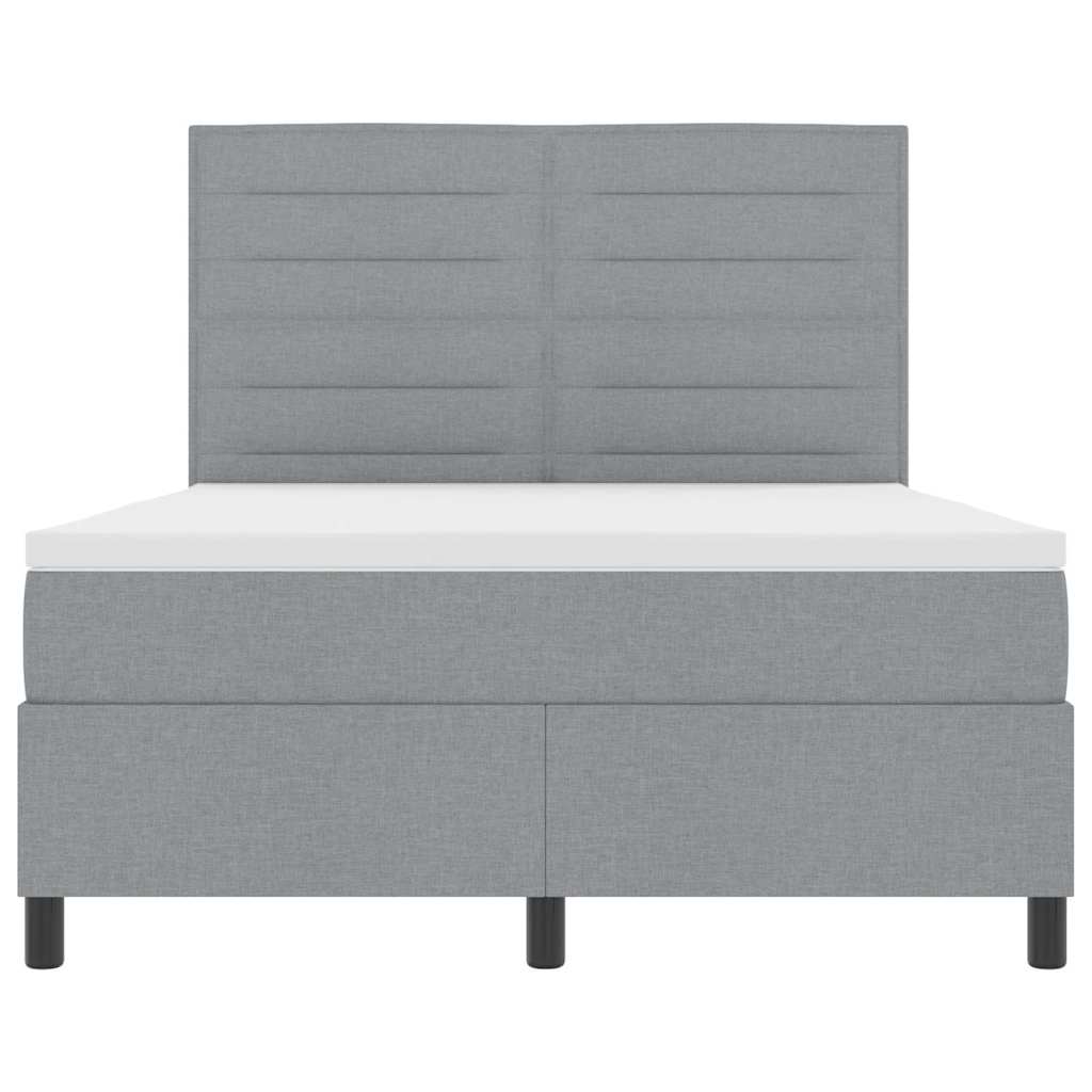 Postel S Boxspringem S Matrací Světle Šedá 140 X 190 Cm Textil
