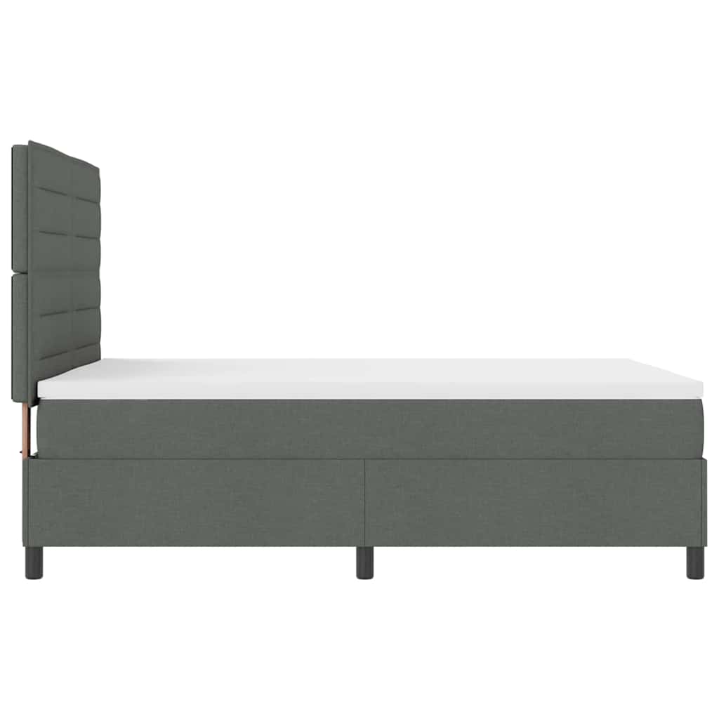 Postel S Boxspringem S Matrací Tmavě Šedá 140 X 190 Cm Textil