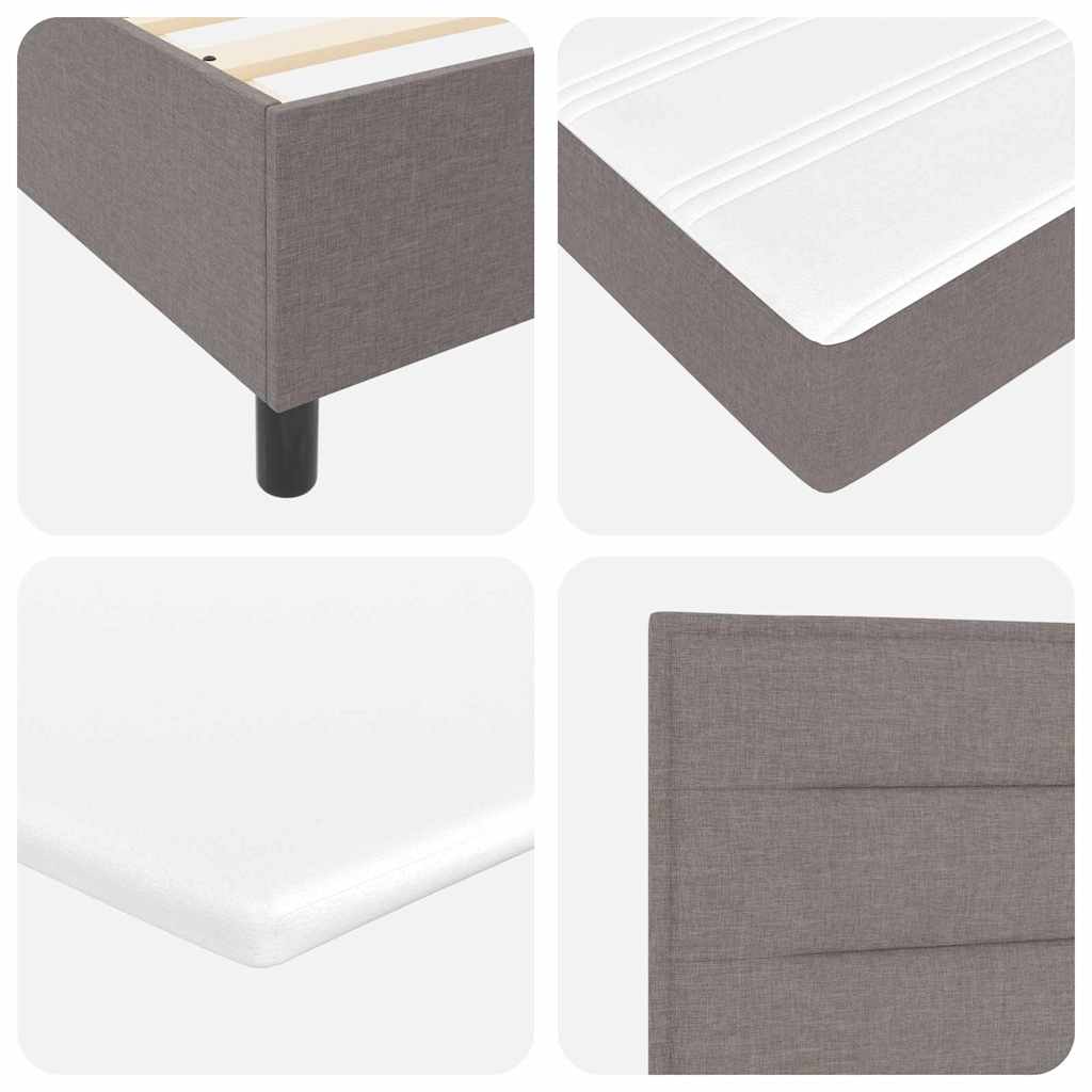 Postel S Boxspringem S Matrací S Čelo Taupe 140 X 190 Cm Textil