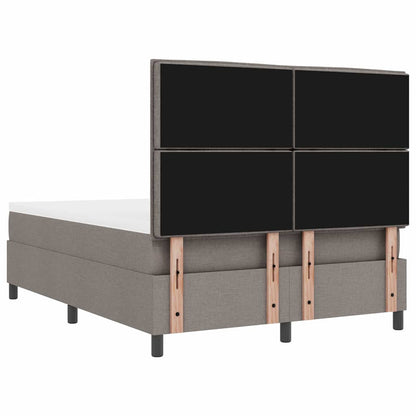 Postel S Boxspringem S Matrací S Čelo Taupe 140 X 190 Cm Textil