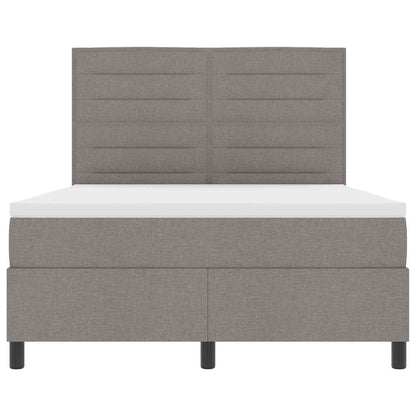 Postel S Boxspringem S Matrací S Čelo Taupe 140 X 190 Cm Textil