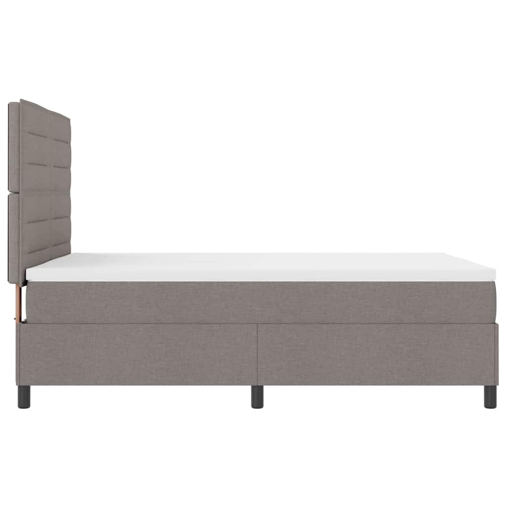 Postel S Boxspringem S Matrací S Čelo Taupe 140 X 190 Cm Textil