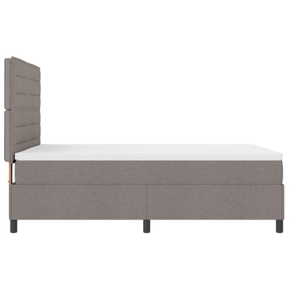 Postel S Boxspringem S Matrací S Čelo Taupe 140 X 190 Cm Textil