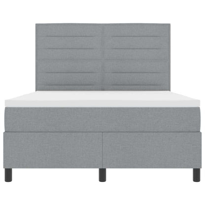 Postel S Boxspringem S Matrací Světle Šedá 140 X 200 Cm Textil