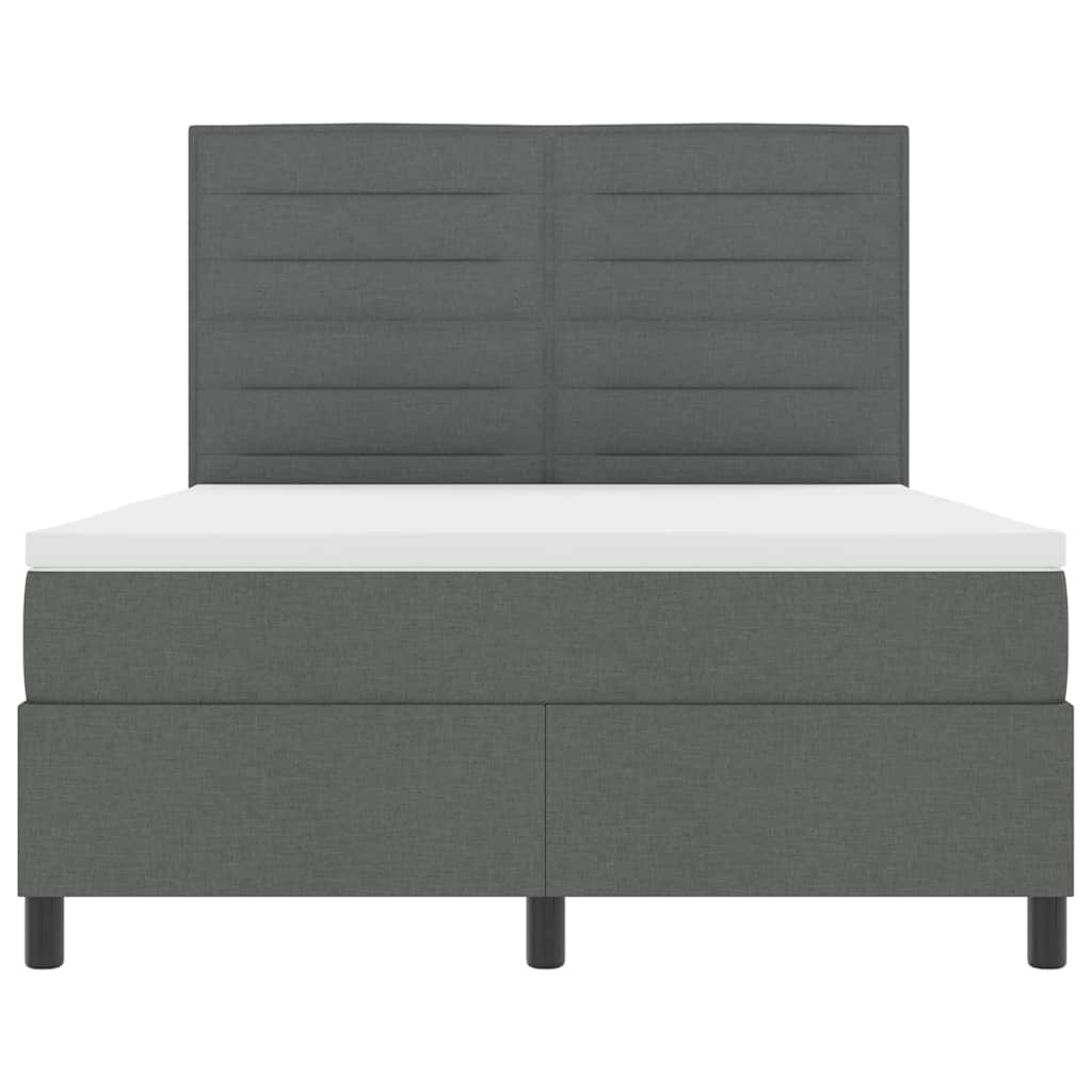Postel S Boxspringem S Matrací Tmavě Šedá 160 X 200 Cm Textil