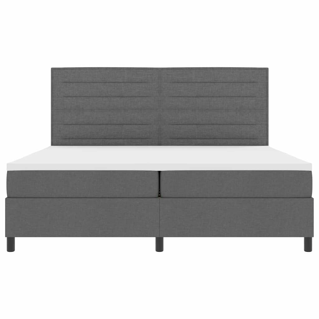 Postel S Boxspringem S Matrací Tmavě Šedá 200 X 200 Cm Textil