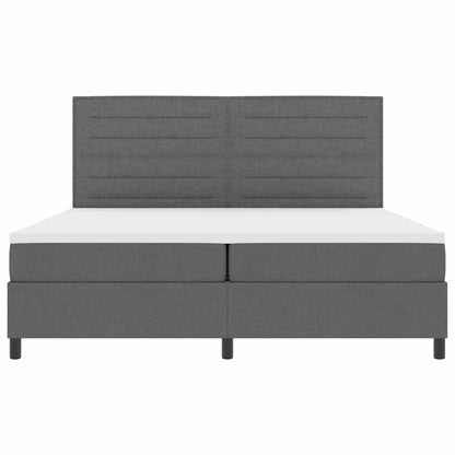 Postel S Boxspringem S Matrací Tmavě Šedá 200 X 200 Cm Textil