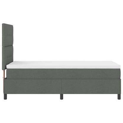 Postel S Boxspringem S Čelo Tmavě Šedá 80 X 200 Cm Textil