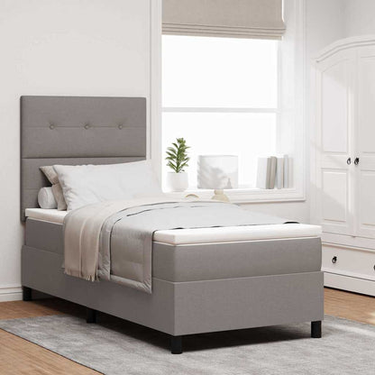 Postel S Boxspringem S Čelo Taupe 100 X 200 Cm Textil