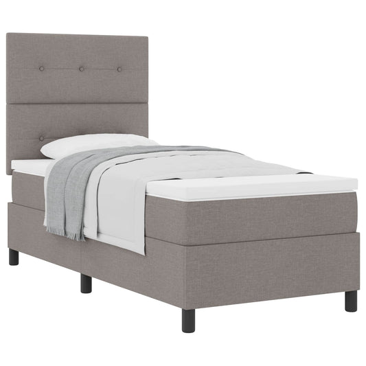 Postel S Boxspringem S Čelo Taupe 100 X 200 Cm Textil
