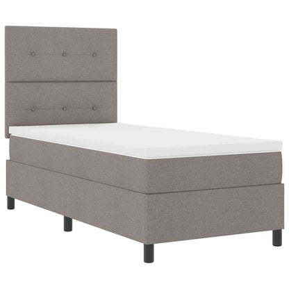 Postel S Boxspringem S Čelo Taupe 100 X 200 Cm Textil