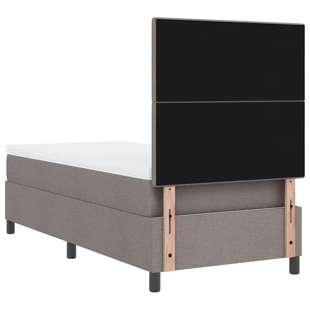 Postel S Boxspringem S Čelo Taupe 100 X 200 Cm Textil