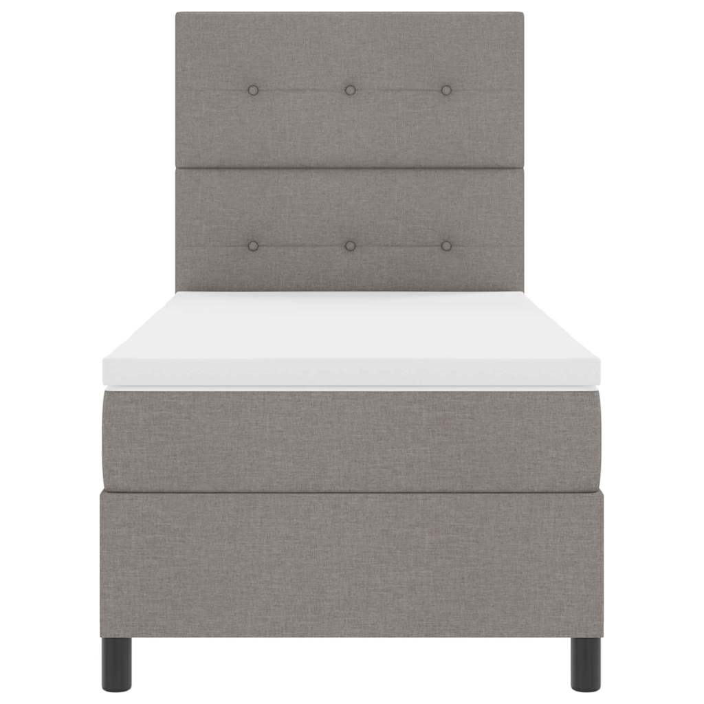 Postel S Boxspringem S Čelo Taupe 100 X 200 Cm Textil